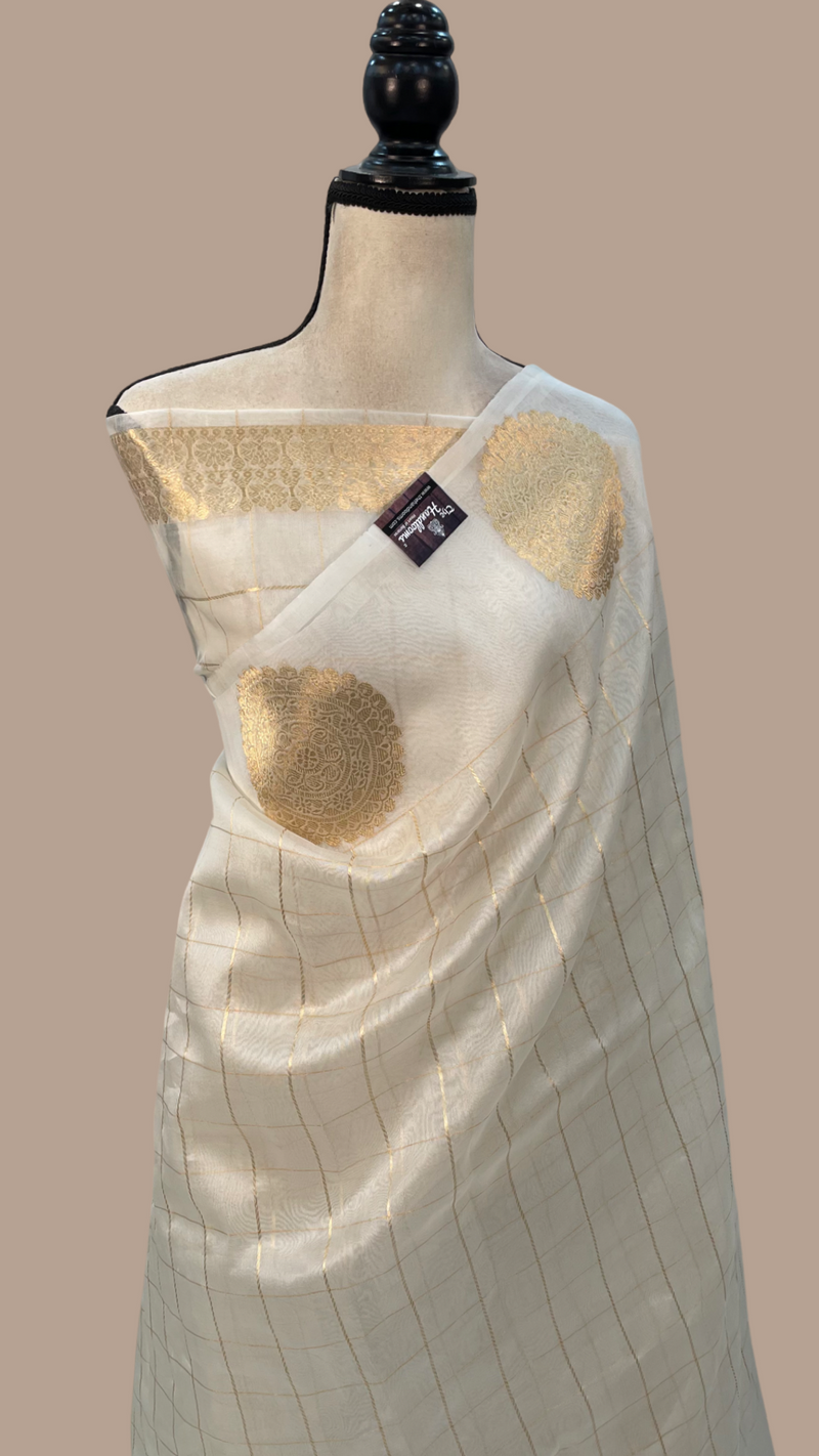 Pure Kora Handloom Banarasi Saree - The Handlooms