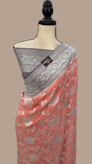 Pure Khaddi Georgette Handloom Banarasi Saree - The Handlooms