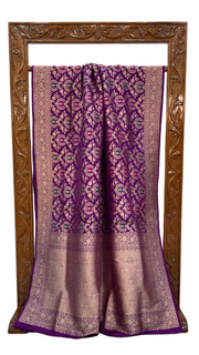 Pure Katan Silk Banarasi Handloom Saree - All over Jaal work with Meenakari - The Handlooms