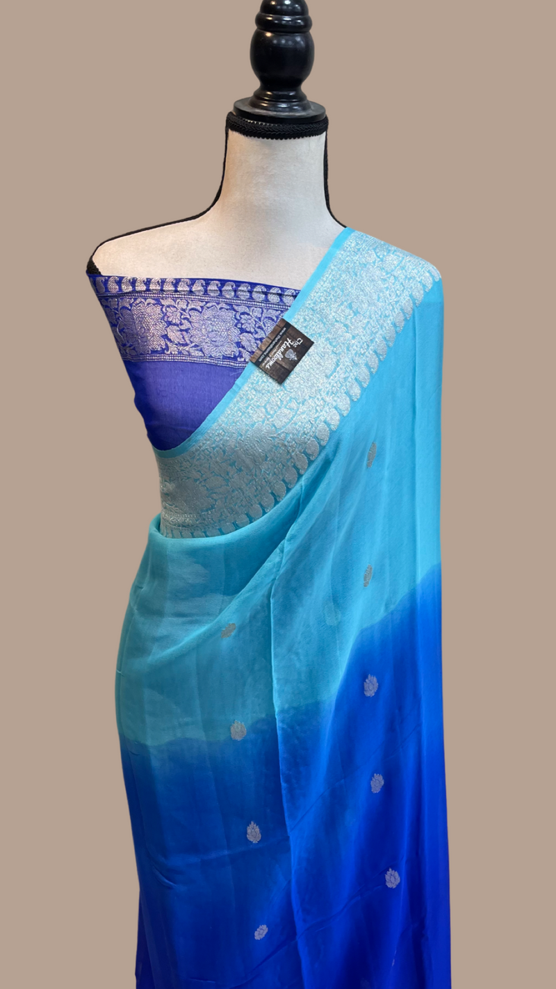Pure Georgette Banarasi Handloom Saree - The Handlooms