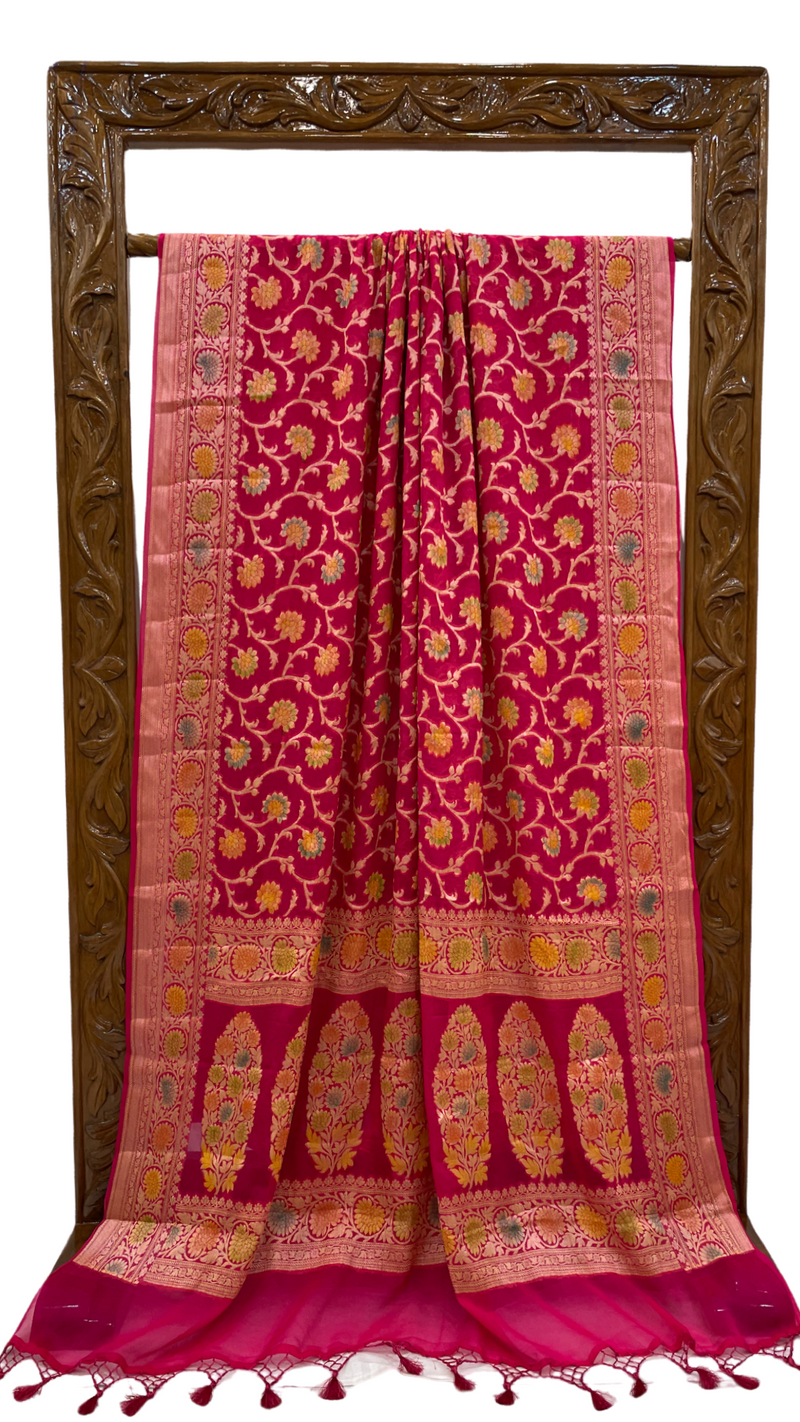 Pure Chiffon Khaddi Banarasi Saree - The Handlooms
