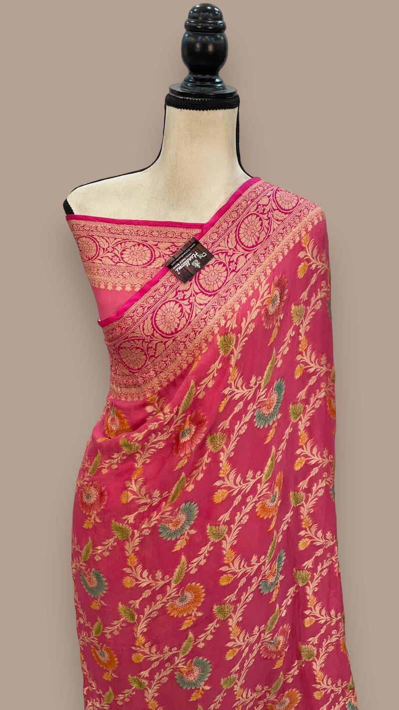 Pure Chiffon Khaddi Banarasi Saree - The Handlooms