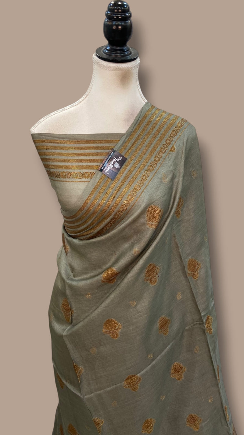 Pure Tussar Silk Handloom Banarasi Saree