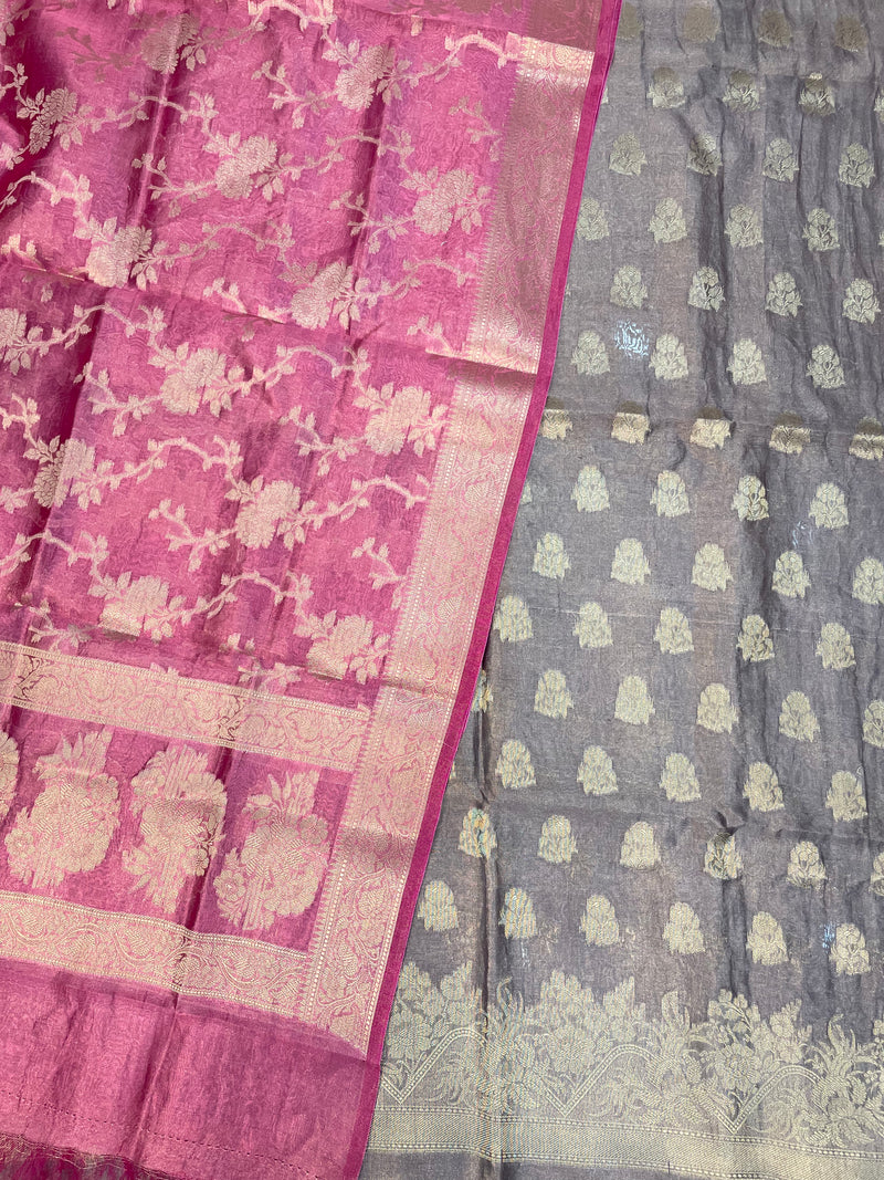 Pure Kora Tissue Handloom Banarasi Dress material The Handlooms Pure Kora Tissue Handloom Banarasi Dress material The Handlooms