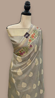 Pure Tussar Silk Handloom Banarasi Saree - The Handlooms