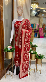 Khaddi Georgette Handlooms Banarasi Dress material - The Handlooms