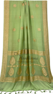 Pure Khaddi Georgette Banarasi Saree -  Gold zari - The Handlooms