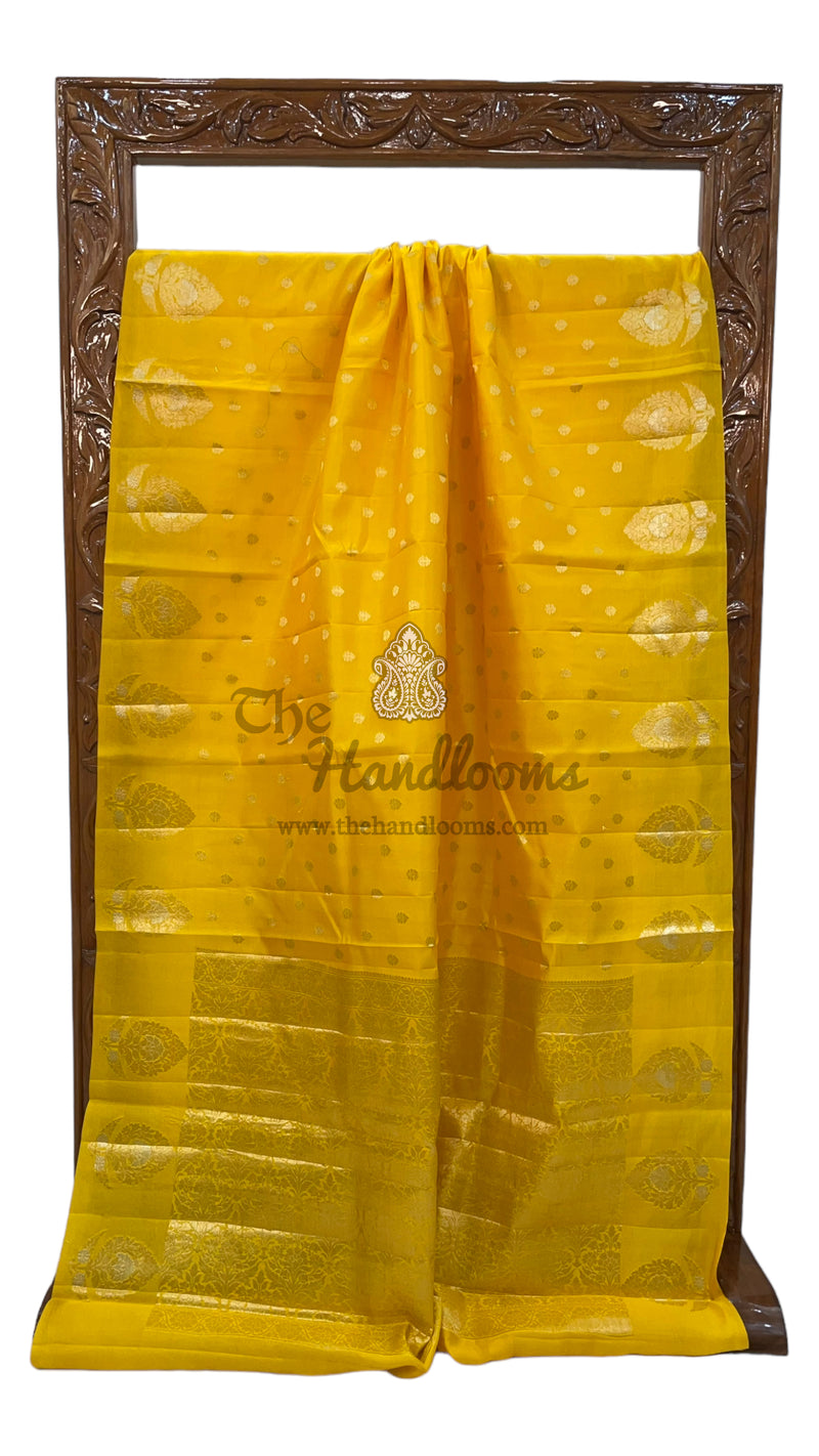 Pure Mango Silk Banarasi Handloom Saree - The Handlooms