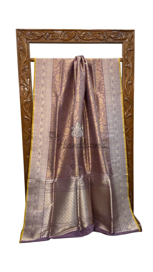 Regal Pure Katan Silk Banarasi Saree – Handwoven Tanchui Brocade - The Handlooms