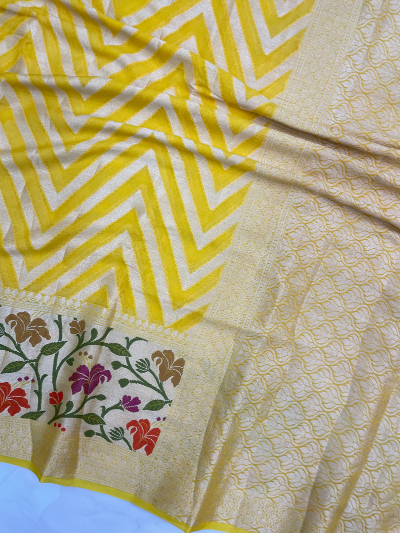 Pure Chiffon Khaddi Banarasi Saree - The Handlooms