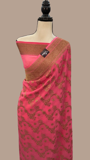 Khaddi Georgette Banarasi Saree -  Antique zari - The Handlooms