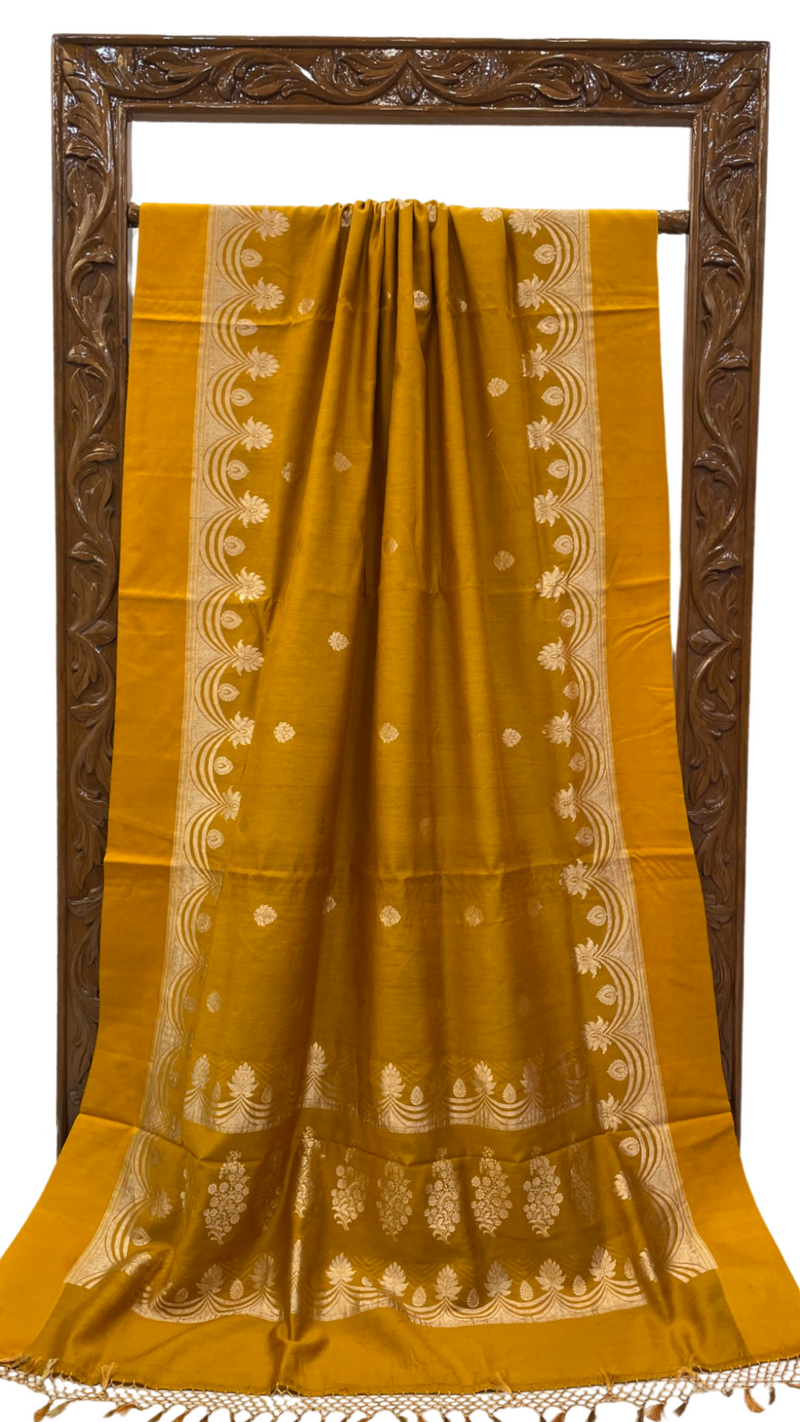Pure Moonga Khaddi Handloom Banarasi Saree - The Handlooms