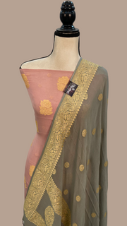 Pure Khaddi Georgette Banarasi Dress material - The Handlooms