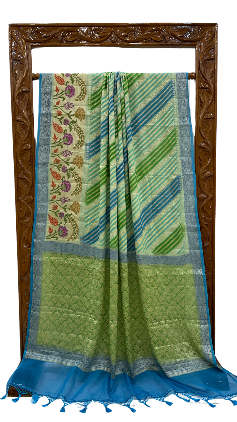 Pure Chiffon Khaddi Banarasi Saree - The Handlooms