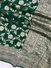 Khaddi Georgette Handloom Banarasi Saree - The Handlooms