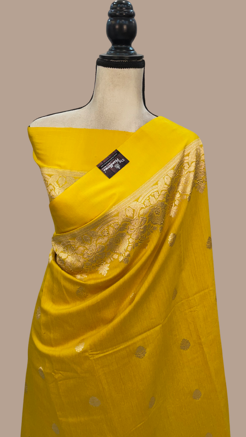 Pure Moonga Khaddi Handloom Banarasi Saree - The Handlooms