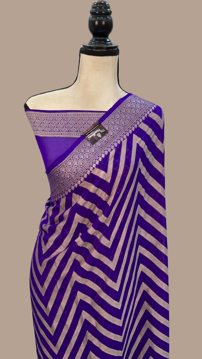 Pure Chiffon Khaddi Banarasi Saree - The Handlooms