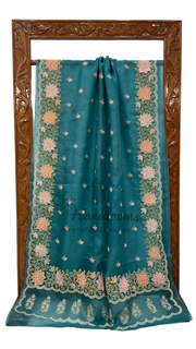 Pure Organza Chikankari Handloom Banarasi Saree - The Handlooms