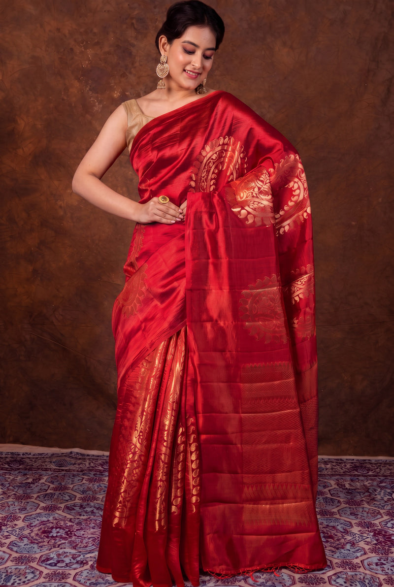Pure Mango Silk Banarasi Handloom Saree