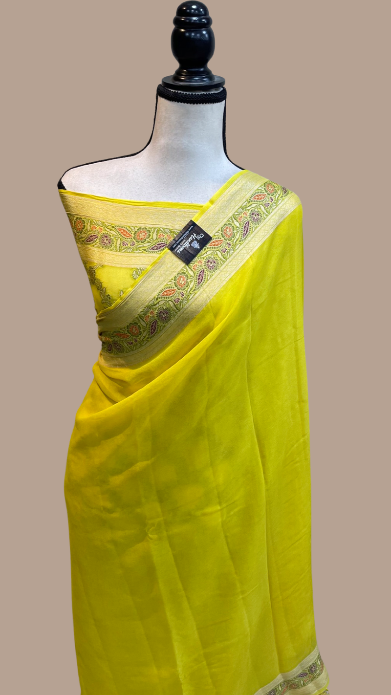 Pure Chiffon Khaddi Banarasi Saree - The Handlooms