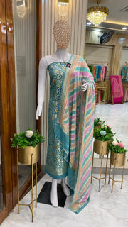Pure Khaddi Georgette Banarasi Dress material - The Handlooms