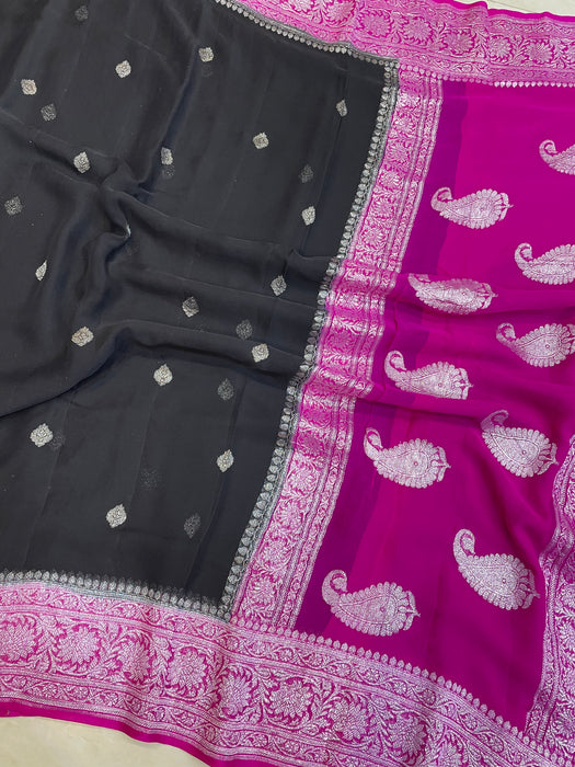 Pure Georgette Handloom Banarasi Saree - The Handlooms