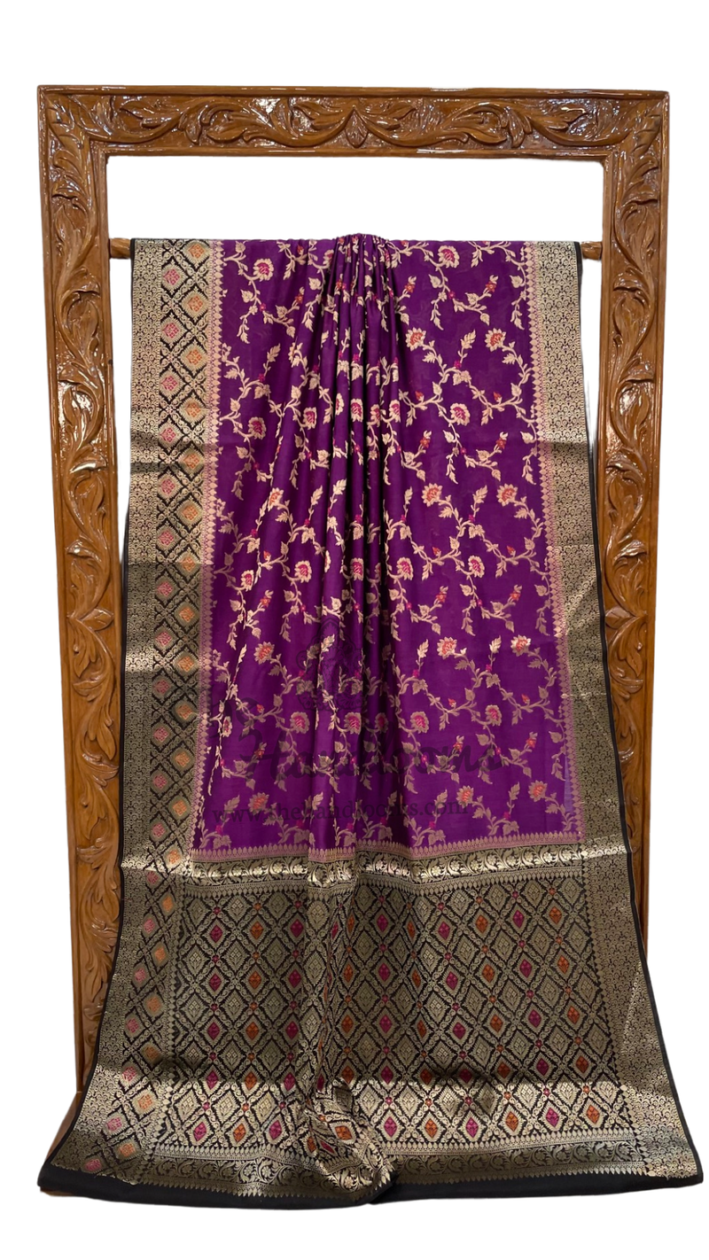 Pure Chiniya Silk Handloom Banarasi Saree - The Handlooms