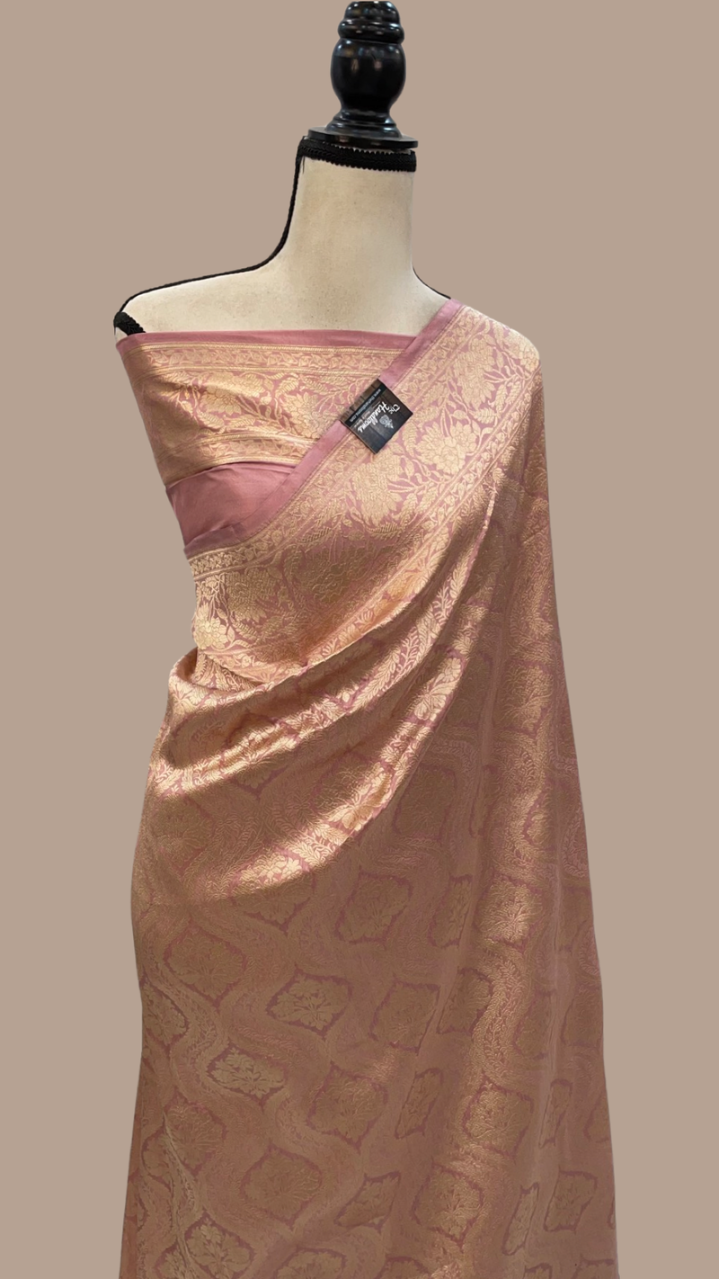 Pure Katan Silk Banarasi Handloom Saree - Tanchui Brocade - The Handlooms
