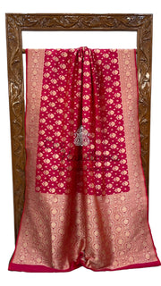 Pure Katan Silk Banarasi Handloom Saree - All over Jaal work - The Handlooms