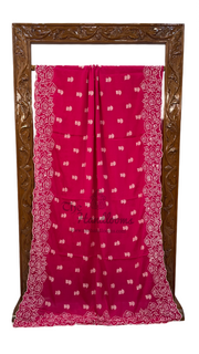 Pure Georgette Chikankari Handloom Banarasi Saree - The Handlooms