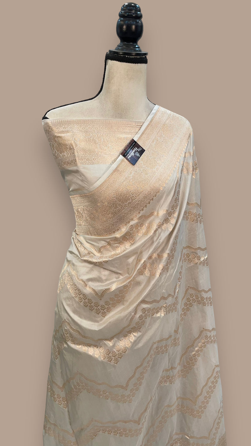 Pure Katan Silk Banarasi Handloom Saree - All over Jaal work - The Handlooms
