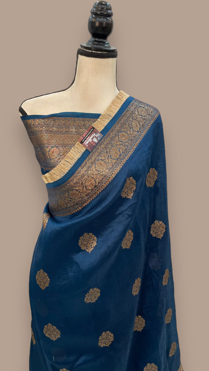 Pure Kora Handloom Banarasi Saree with Lace - The Handlooms