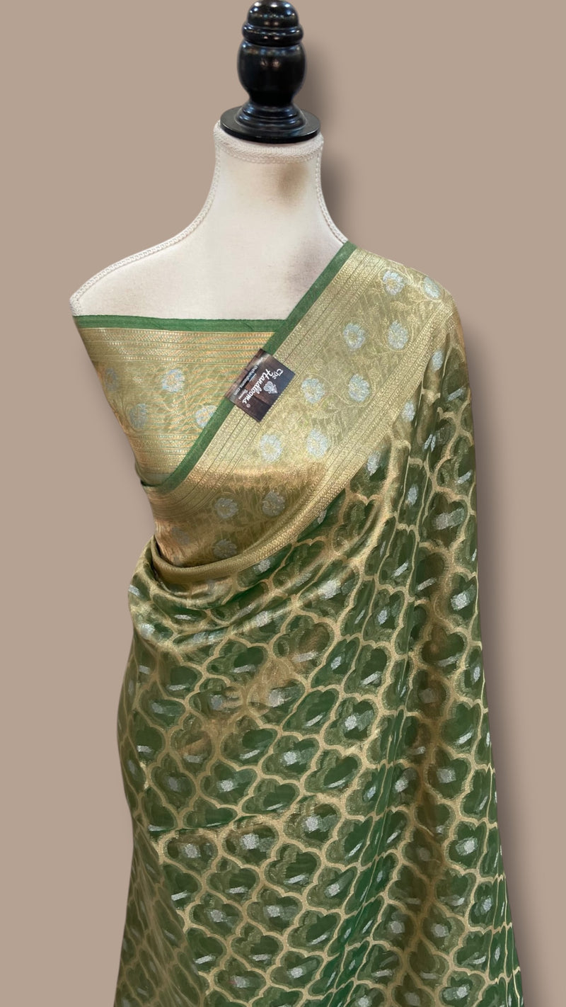 Pure Kora Tissue Silk Handloom Banarasi Saree