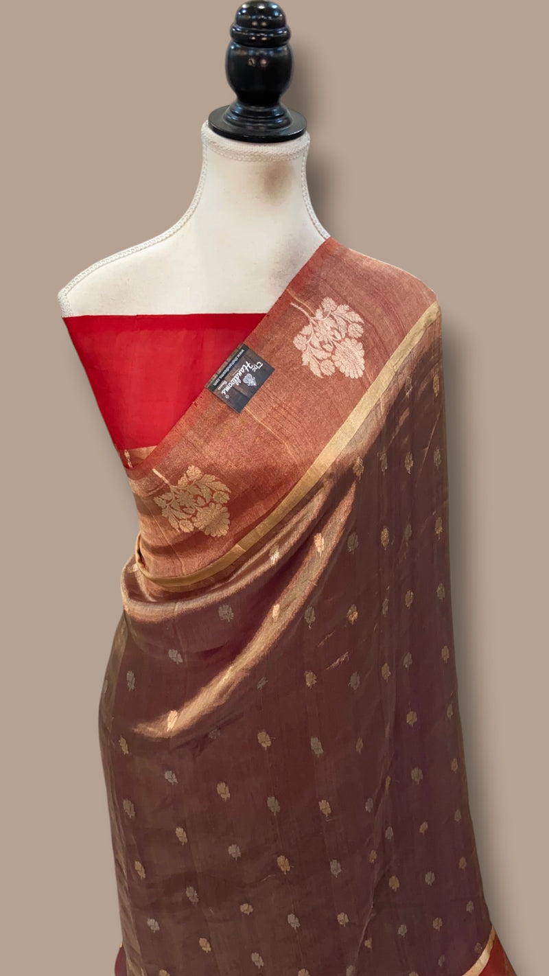 Pure Kora Tissue Silk Handloom Banarasi Saree