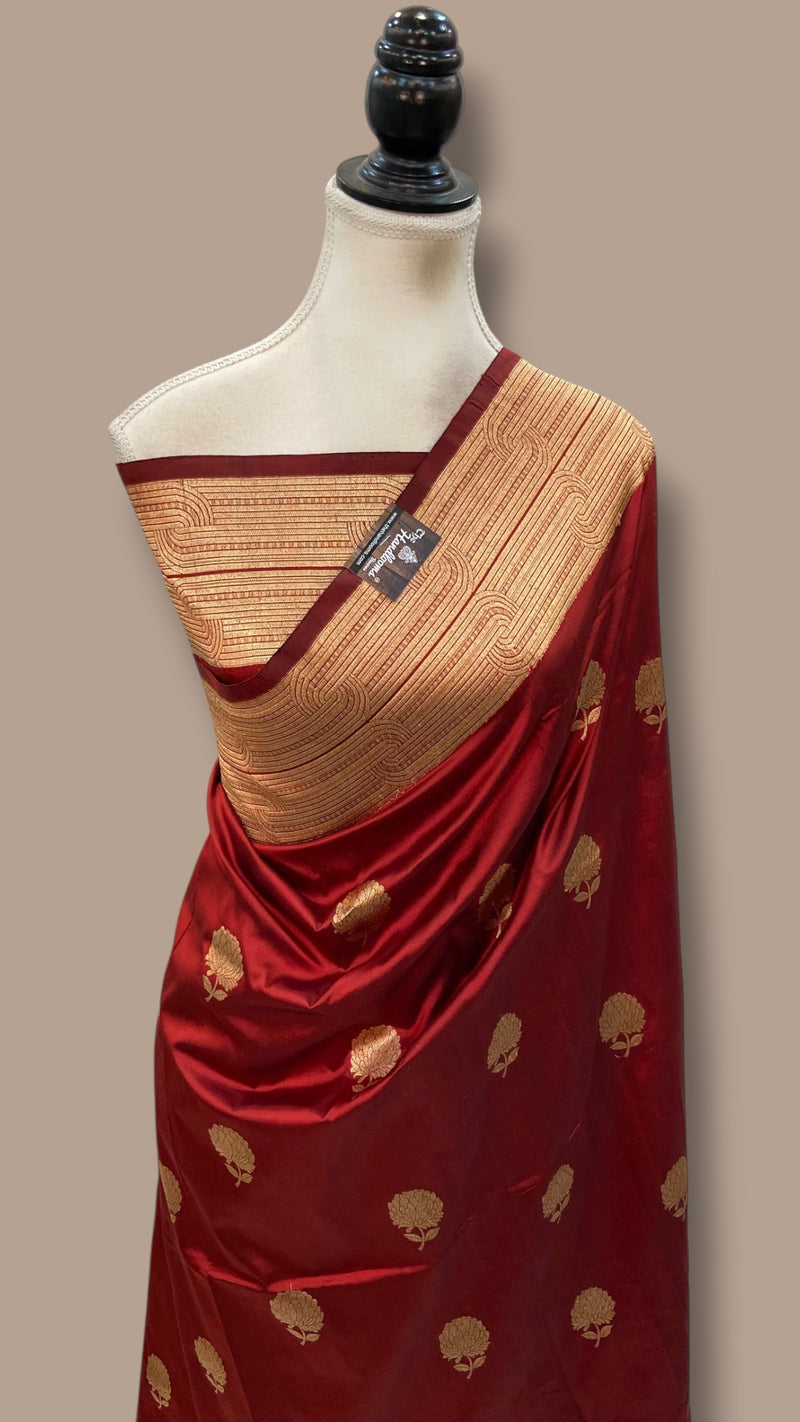 Pure Katan Silk Banarasi Handloom Saree - All Over Kadua Motifs