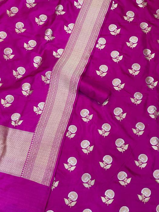Pure Katan Silk Handlooms Banarasi Dress material all over sona roopa - The Handlooms