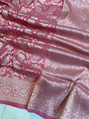 Pure Katan Silk Banarasi Handloom Saree - All Over Jaal Work - The Handlooms