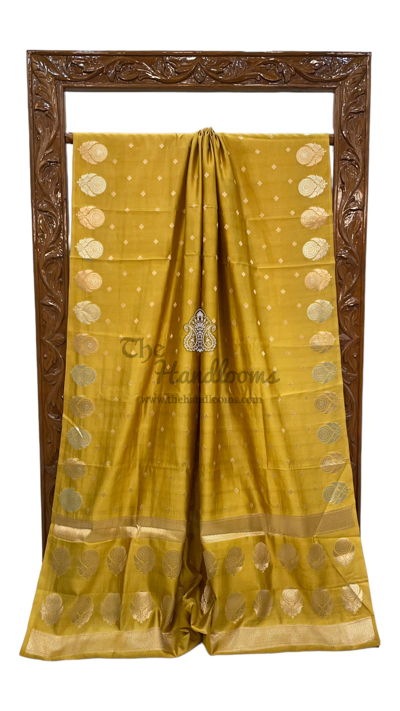 Pure Mango Silk Banarasi Handloom Saree - The Handlooms