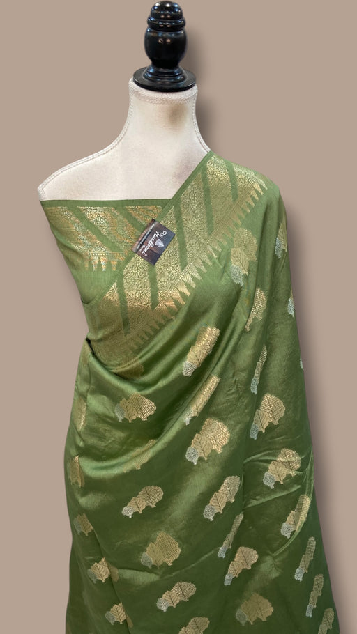 Pure Mango Silk Banarasi Handloom Saree - The Handlooms