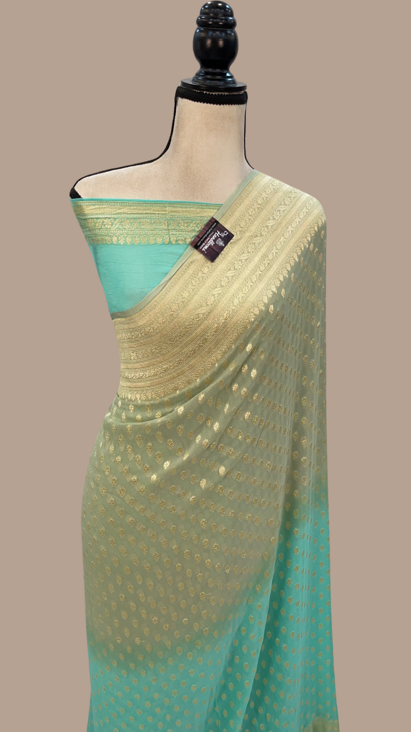 Pure Khaddi Georgette Handloom Banarasi Saree - The Handlooms