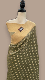 Pure Kora Tissue Crush Handloom Banarasi Saree - The Handlooms