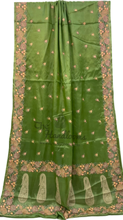 Tussar Silk Handloom Banarasi Saree With Chikankari - The Handlooms