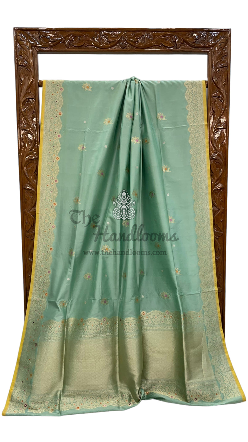 Pure Katan Silk Banarasi Handloom Saree - All over Kadua motifs With Meenakari - The Handlooms