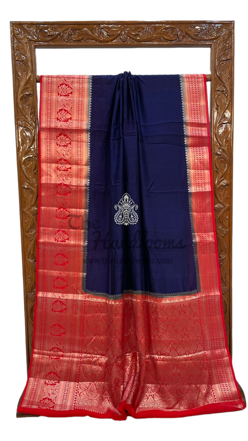 Pure Chiniya Silk Khaddi Handloom Banarasi Saree - The Handlooms