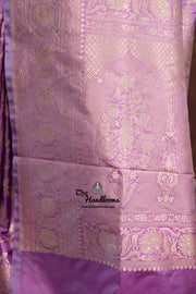 Mauvee Pure Katan Silk Banarasi Handloom Saree - All Over Jaal Work - The Handlooms