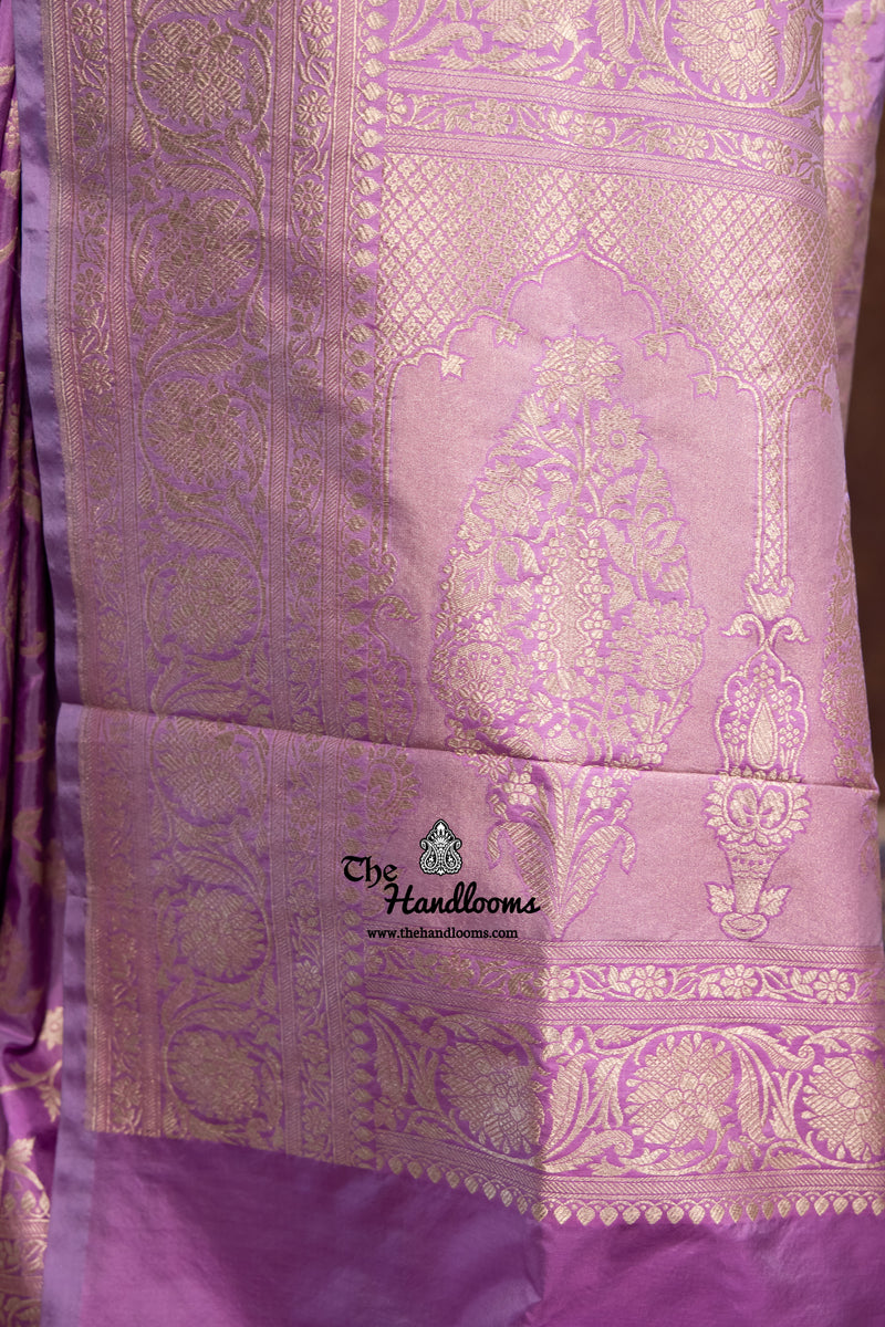 Mauvee Pure Katan Silk Banarasi Handloom Saree - All Over Jaal Work - The Handlooms