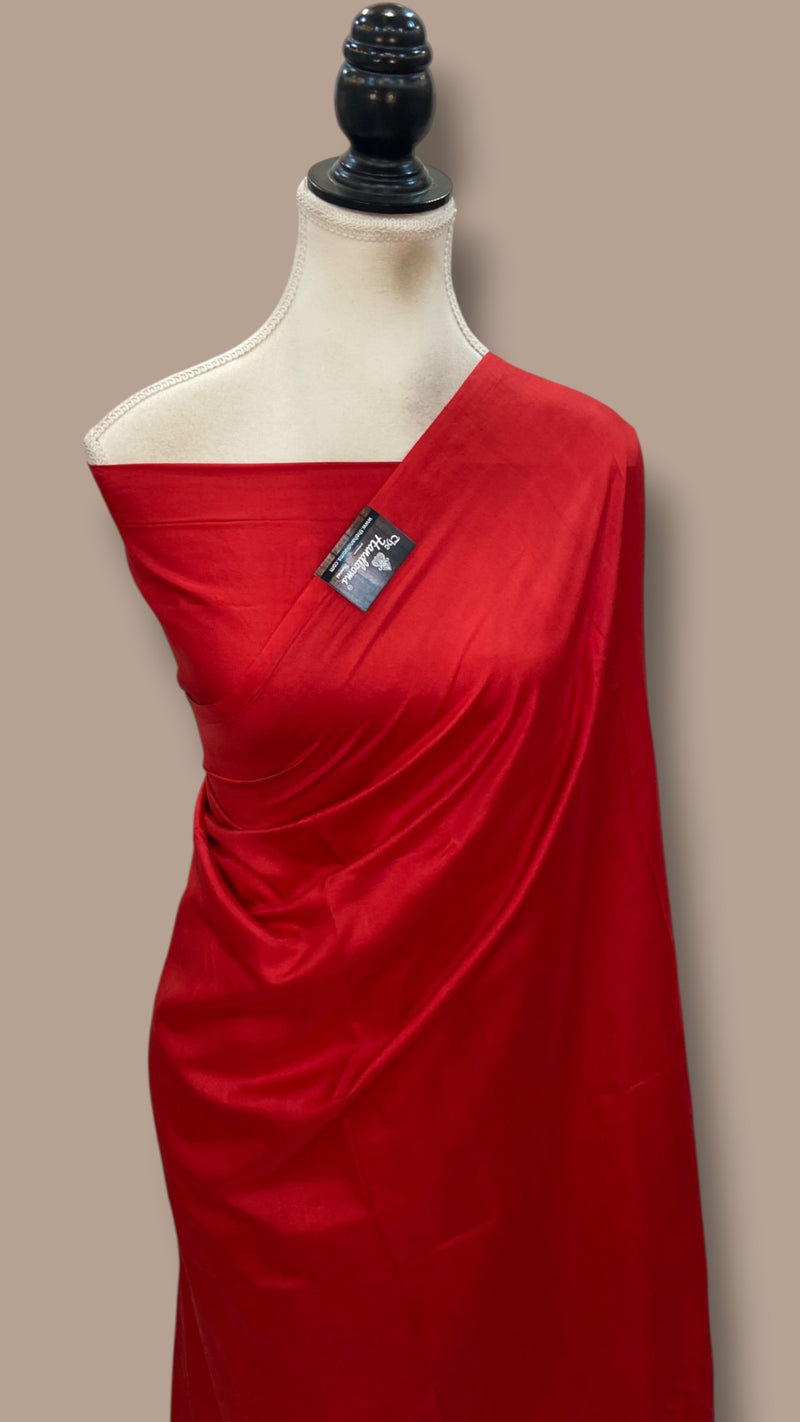 Pure Katan Silk Handloom Banarasi Saree-Plain