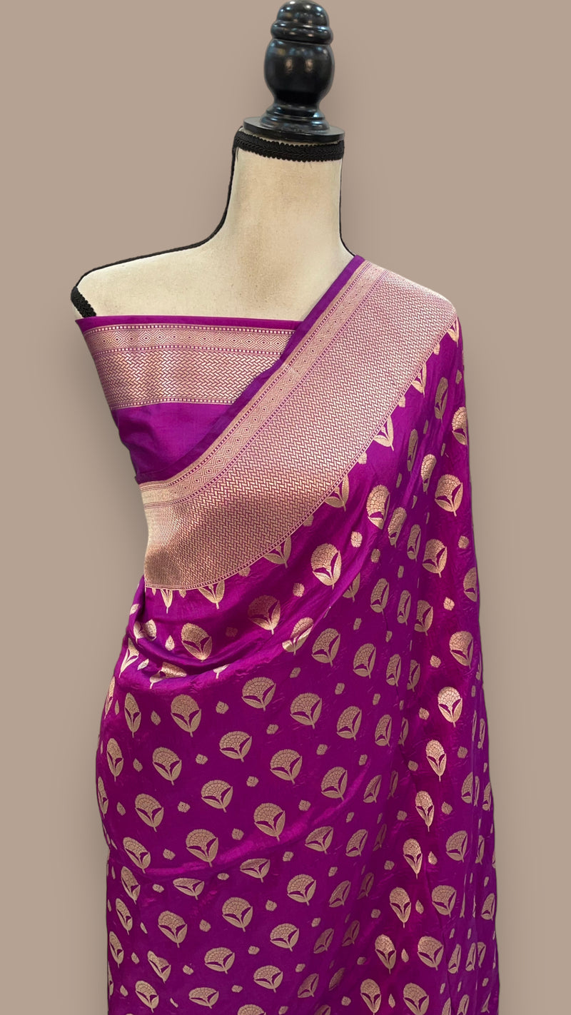 Pure Katan Silk Banarasi Handloom Saree - All over Jaal work - The Handlooms