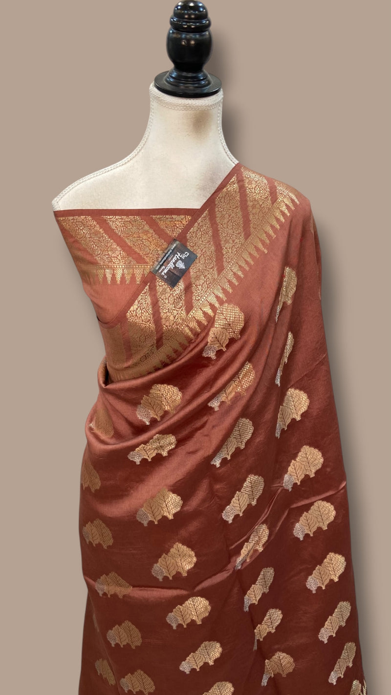 Pure Mango Silk Banarasi Handloom Saree - The Handlooms