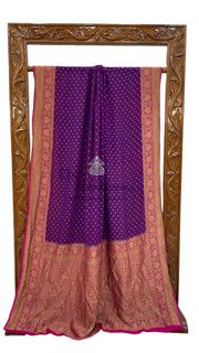Khadki Georgette Banarasi Saree -  Antique zari - The Handlooms